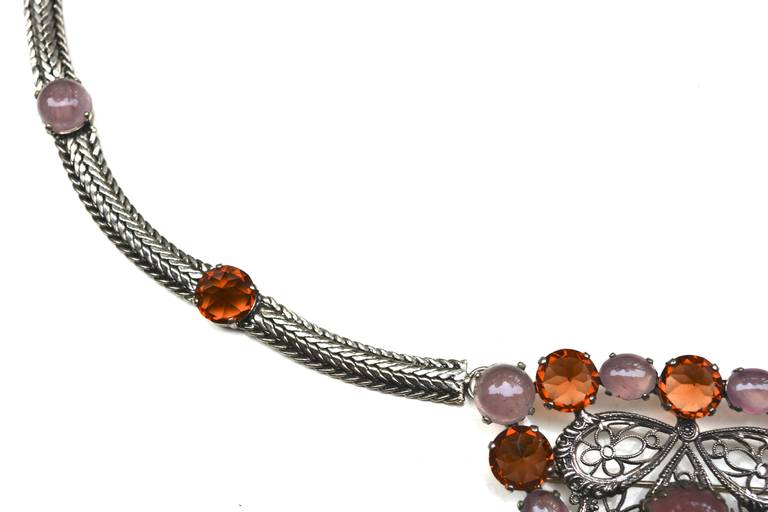 Schreiner New York Huge Art Glass Necklace/ 1960s For Sale 1