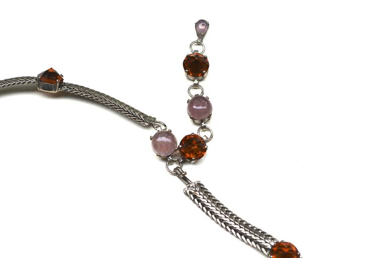 Women's Schreiner New York Huge Art Glass Necklace/ 1960s For Sale