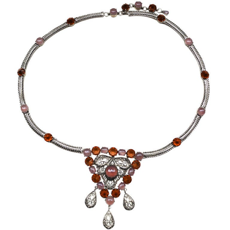 Schreiner New York Huge Art Glass Necklace/ 1960s For Sale at 1stDibs ...