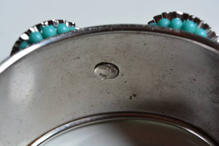 William De Lillo Turquoise and Green Cuff In Good Condition For Sale In Litchfield County, CT