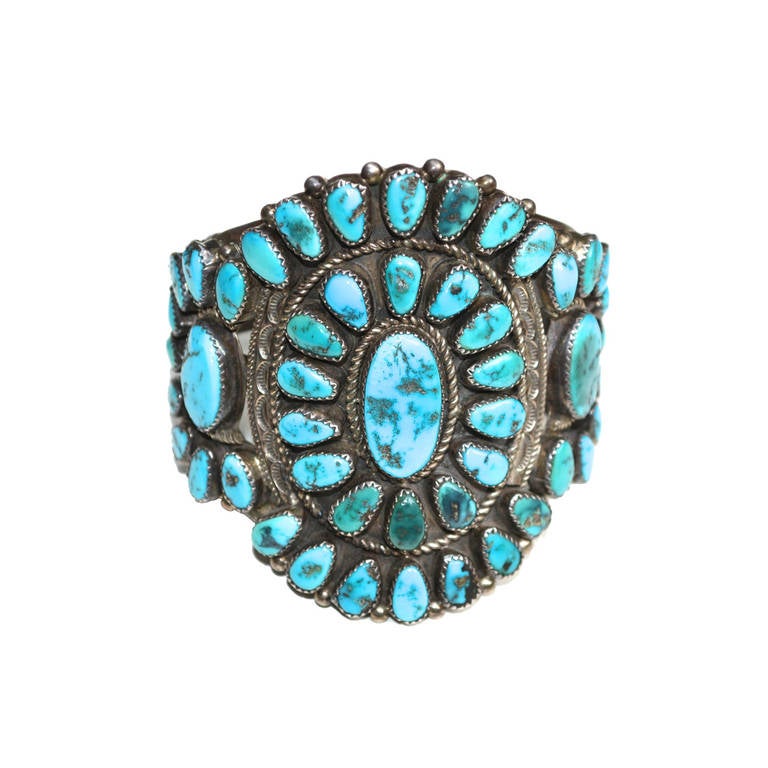 Jessie Williams Turquoise Silver Navajo Bracelet