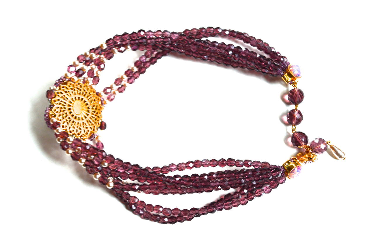 William De Lillo Plum Choker/ One of a Kind at 1stDibs