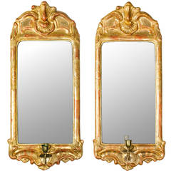 Pair of 18th Century Swedish Rococo Girandole Mirrors