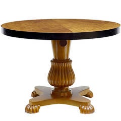 Art Deco Birch and Ebonized Coffee Occasional Table