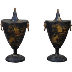 Pair of 19th Century Regency Style Chestnut Urns
