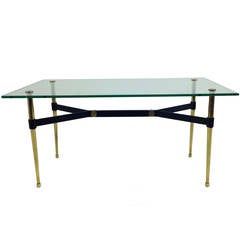 Black Metal "Y" Base Coffee Table
