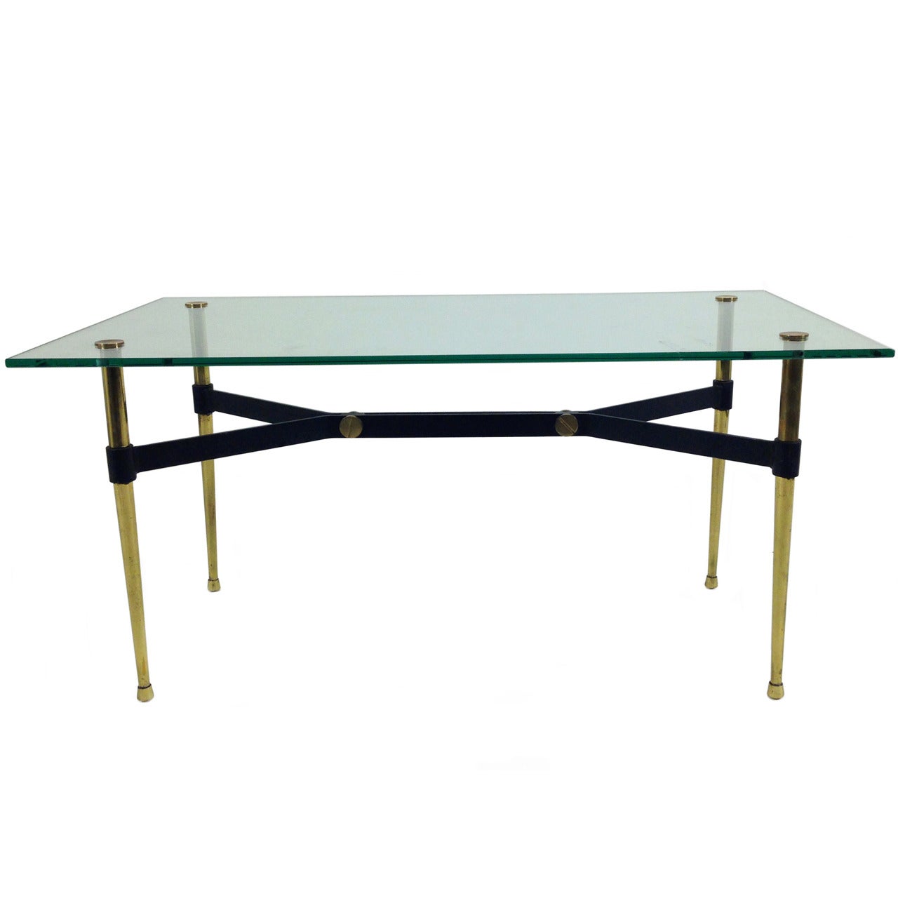 Black Metal "Y" Base Coffee Table