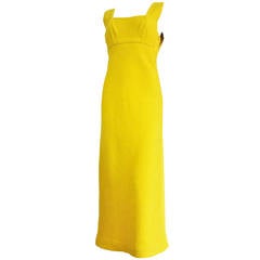 1960's GALANOS Yellow crepe empire dress