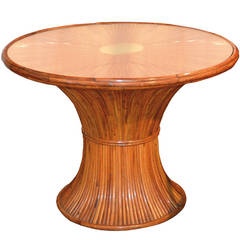 Circular Dining Room Bamboo Table by Gabriella Crespi
