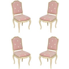 Set of Four Louis XV Style Lacquer Side Chairs