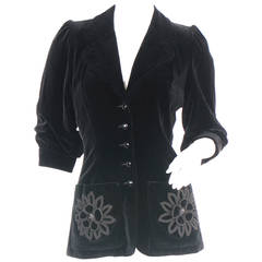 Early Yves Saint Laurent Rive Gauche Velvet Jacket