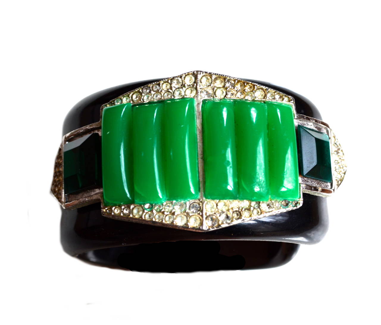 Art Deco Cuff / Early Celluloid and Paste Stone