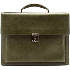 Salvatore Ferragamo Stamped Calfskin Leather Briefcase
