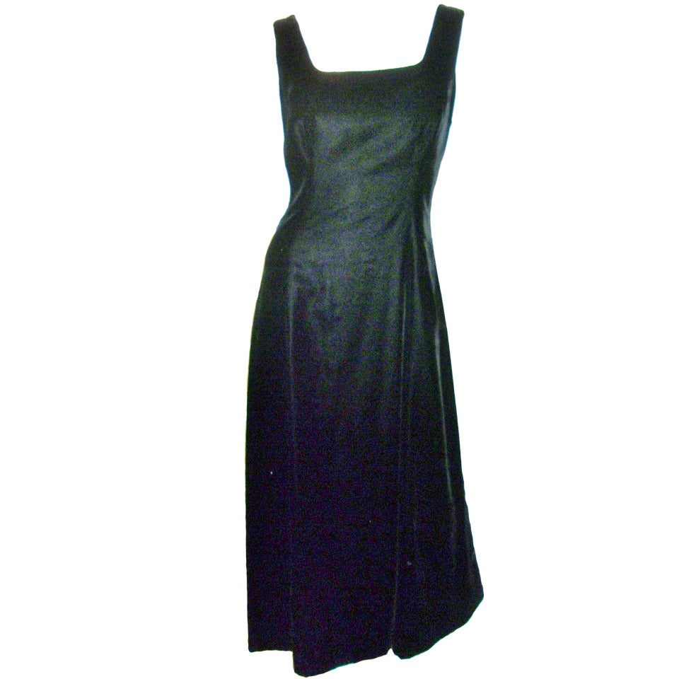 Giorgio Armani Black Velvet Sleevless Evening Gown For Sale