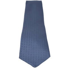 Hermès Tie Faconnée Blue color 100% silk