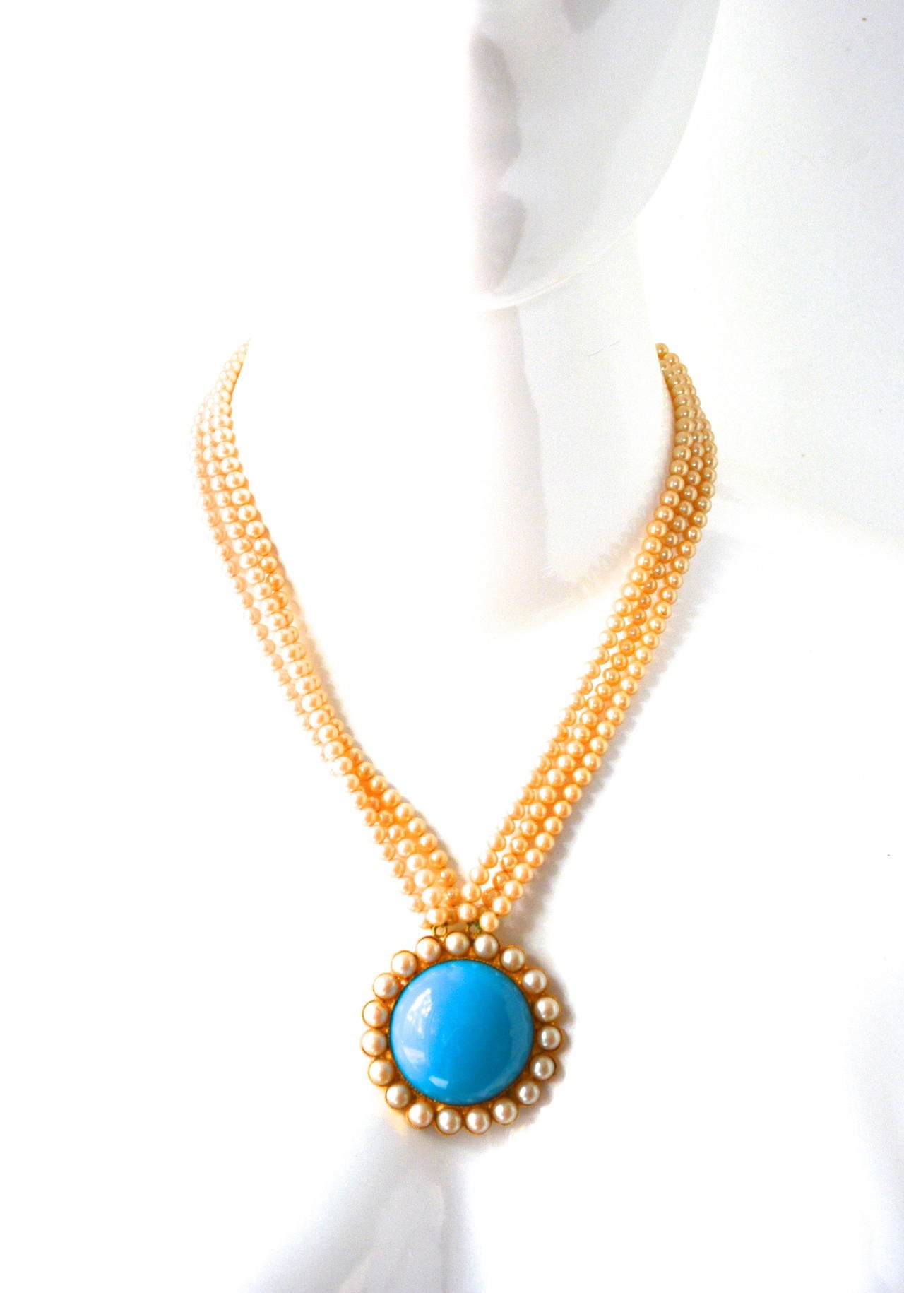William De Lillo Turquoise Lucite Necklace 2
