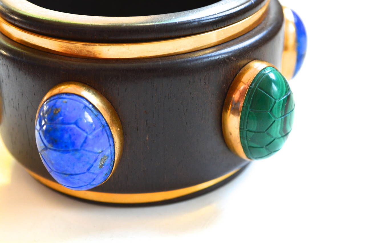 Women's Isabel Canovas Wood Scarab and Flame Cuffs, 1980s  For Sale