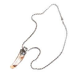 Vintage Wild Boar Tooth and Diamond Necklace