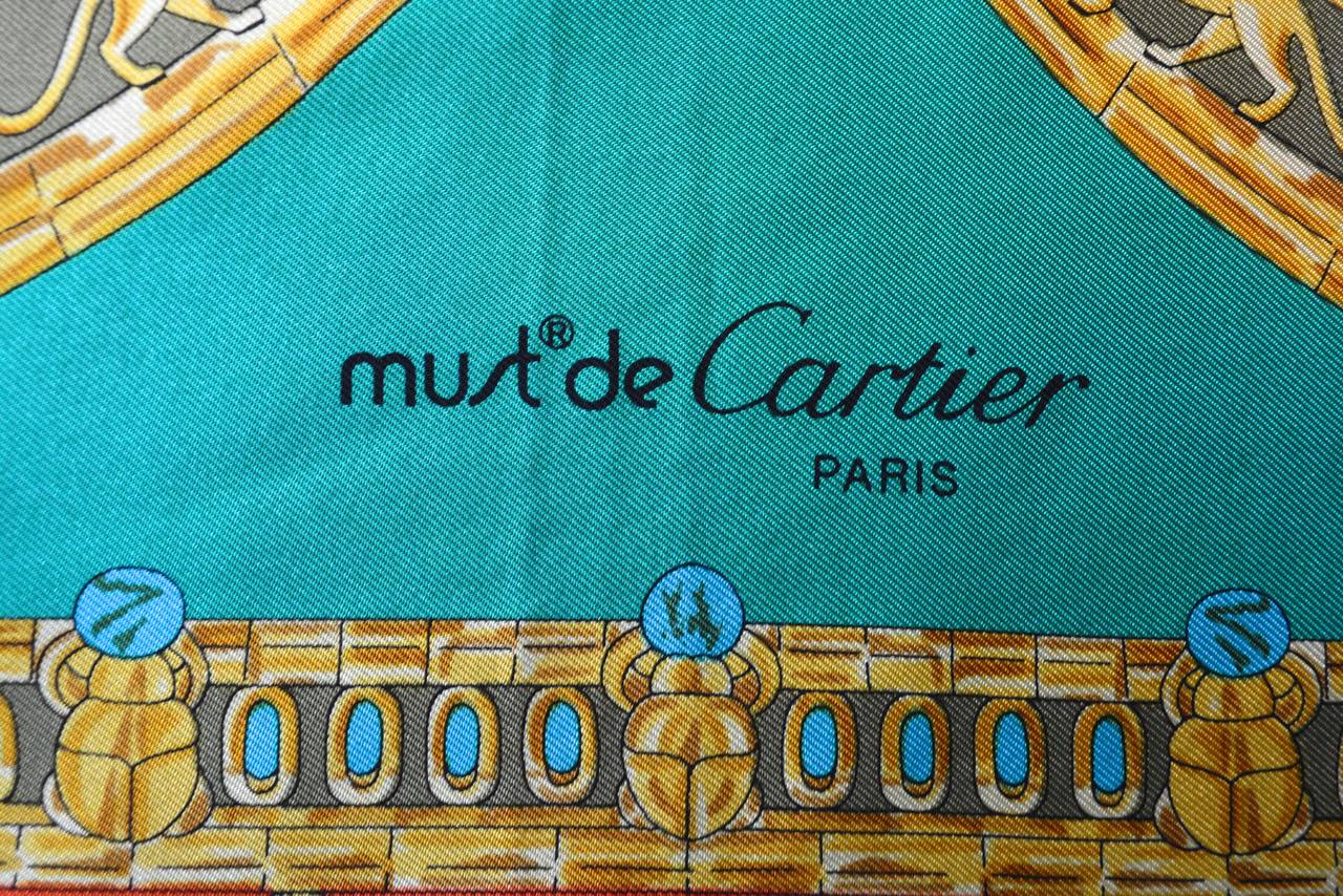 Cartier Scarab Scarf /Must de Cartier In Excellent Condition In Litchfield County, CT