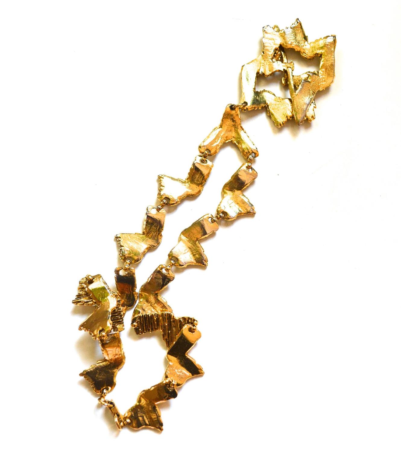 70s Brutalist Style Nugget Necklace at 1stdibs
