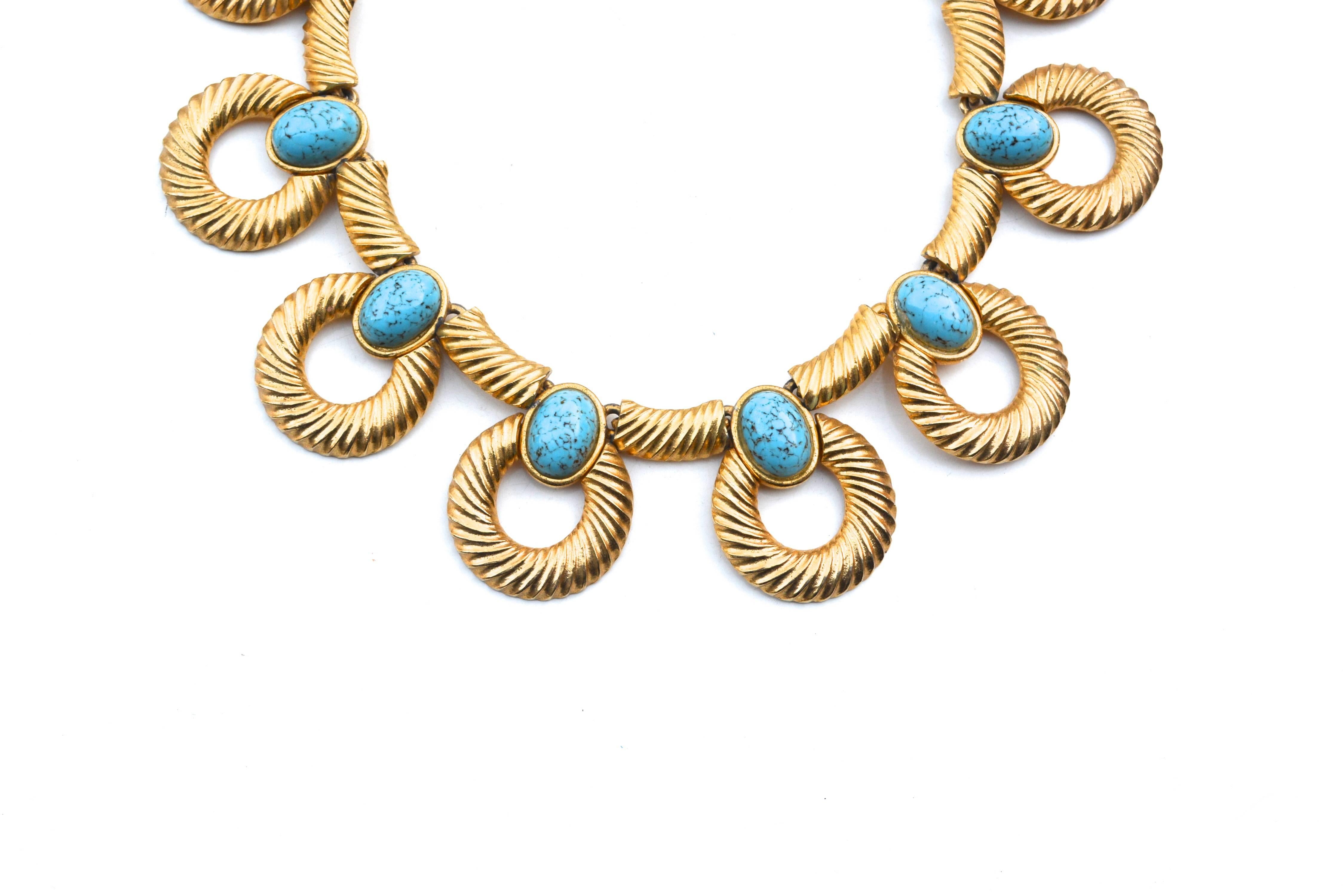 Mimi Di N Turquoise Glass Collar For Sale 1