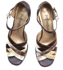 YSL Velvet Platform Sandals