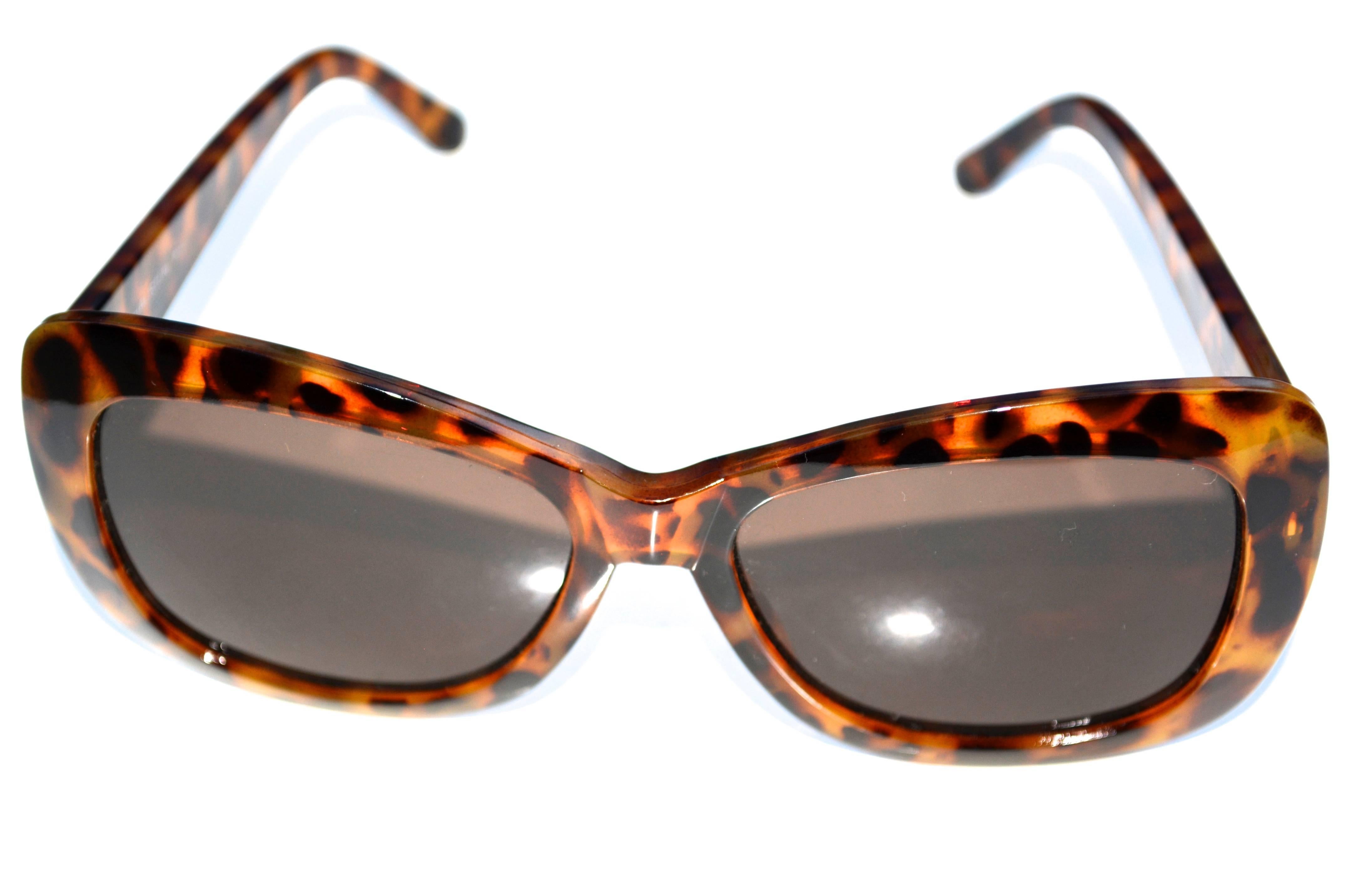 Brown Oversized Halston Tortoise Sunglasses For Sale