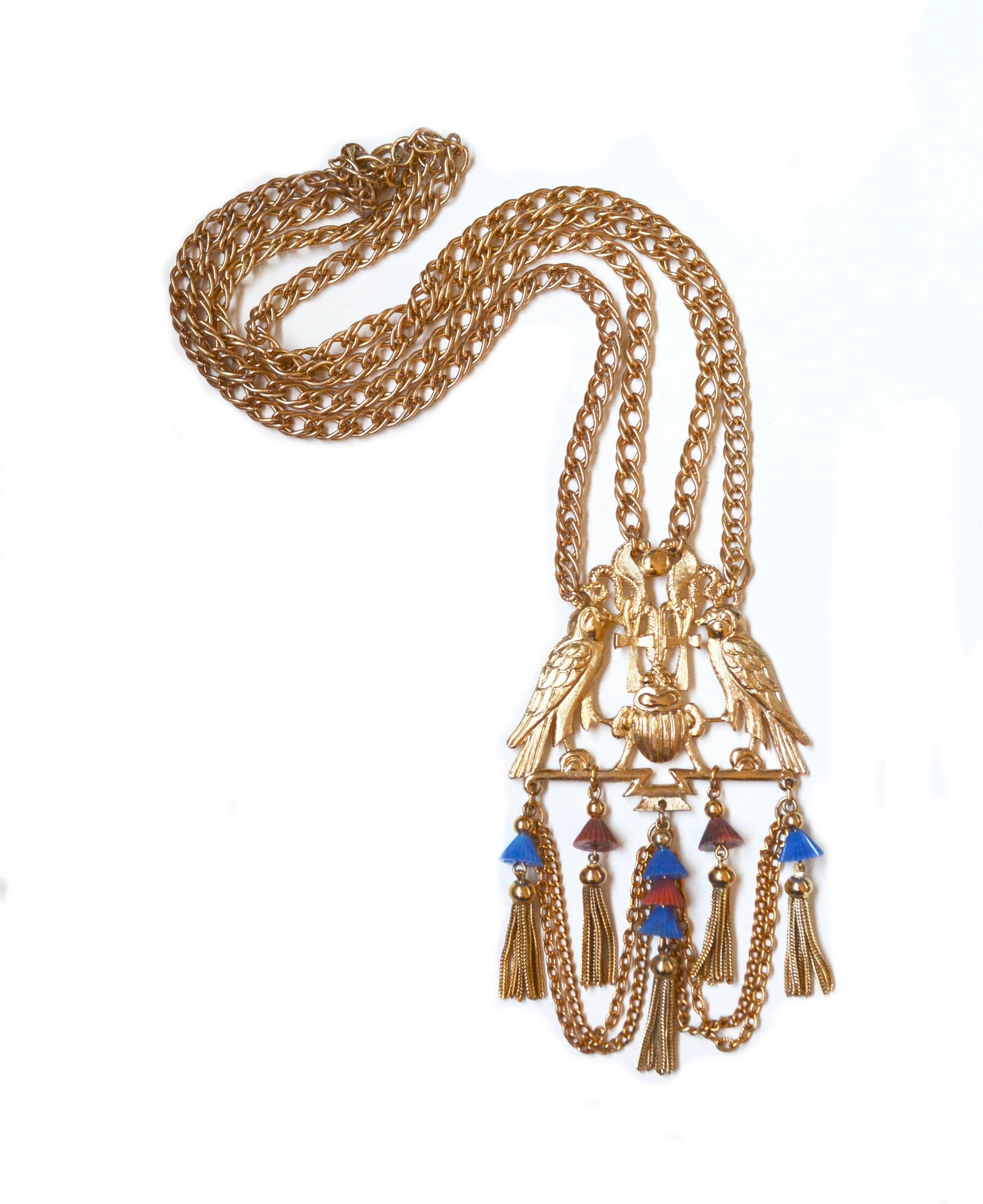Napier Egyptian Revival Horus Necklace In Excellent Condition In Litchfield County, CT