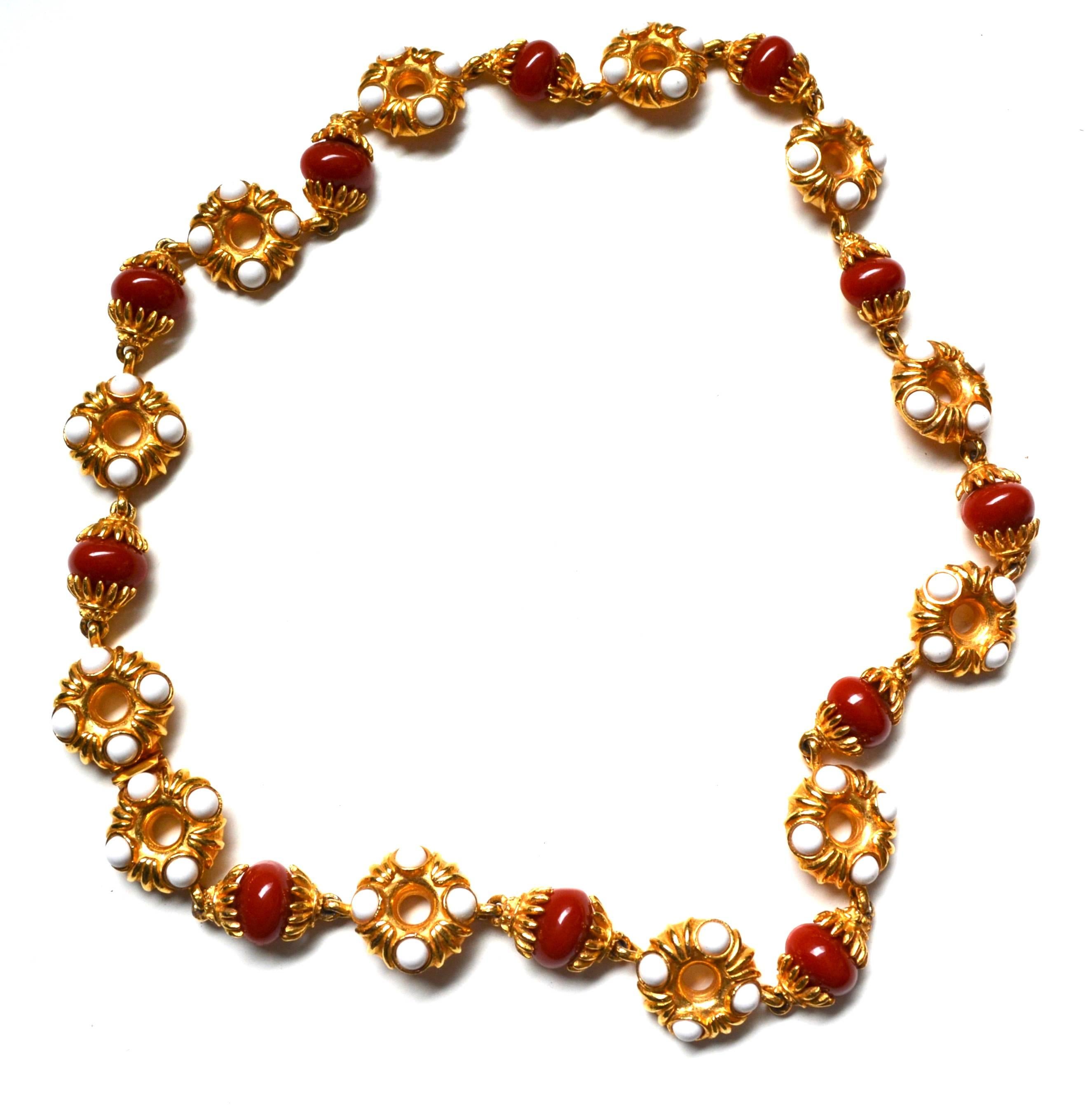 Women's 1970s Kenneth Jay Lane Burnt Sienna Necklace For Sale