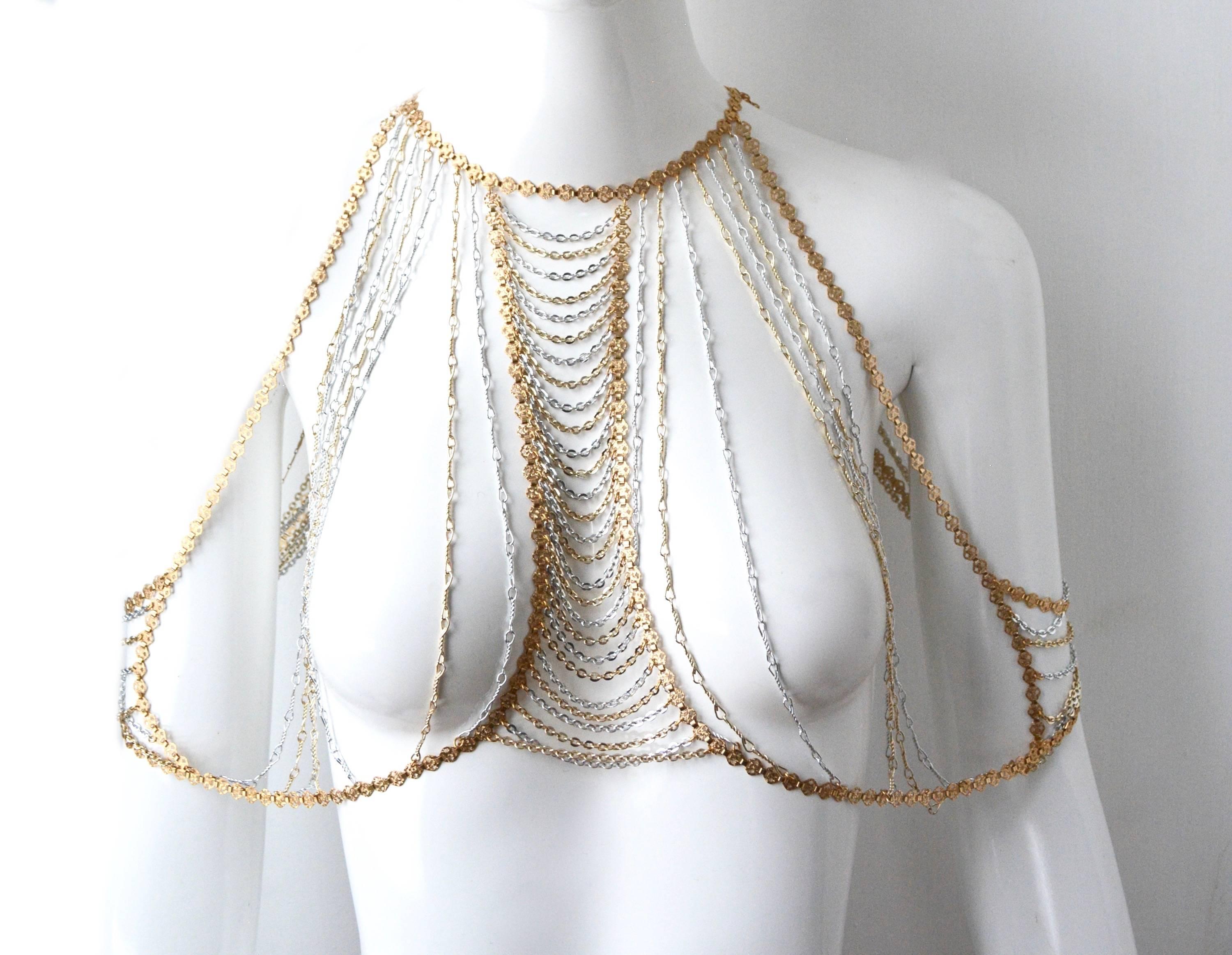 Women's or Men's Trifari Gold and Silver Body Chain For Sale