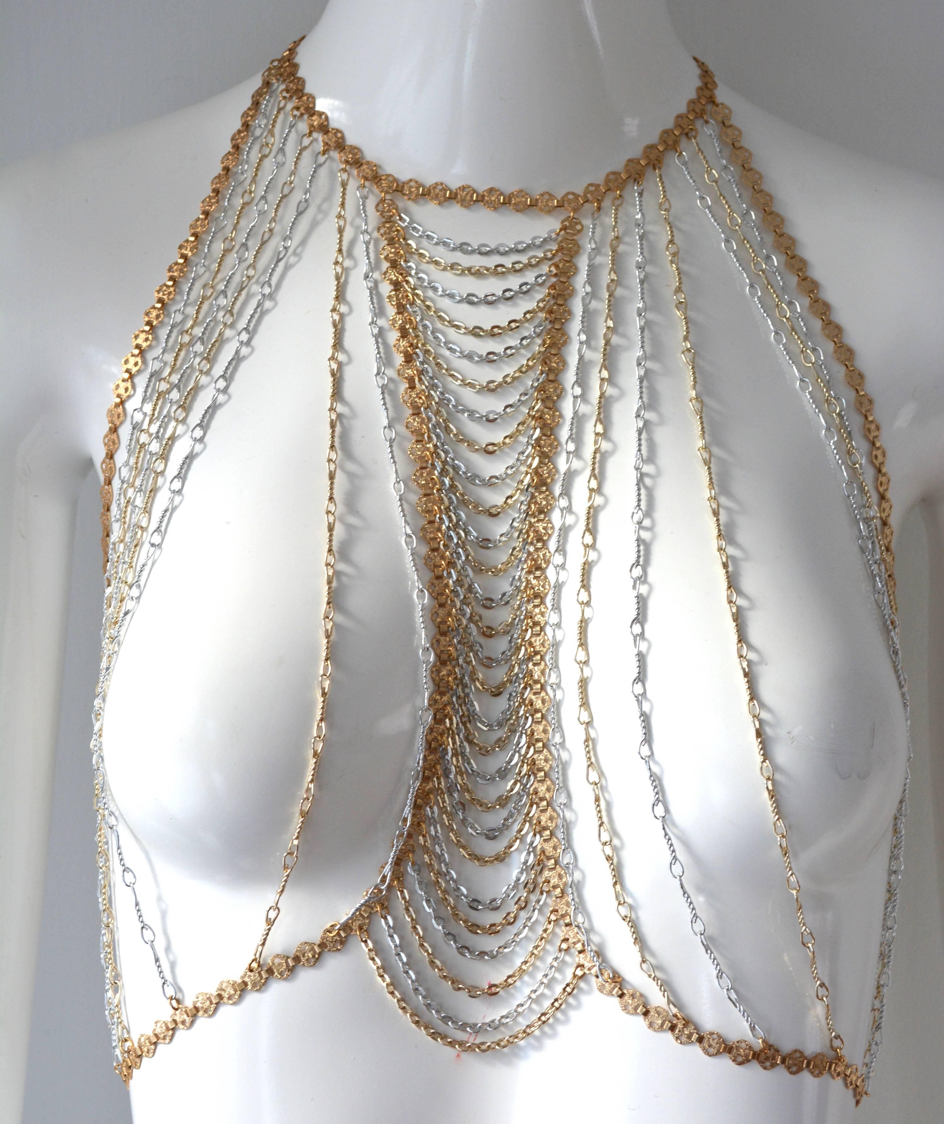 Trifari Gold and Silver Body Chain In Excellent Condition For Sale In Litchfield County, CT