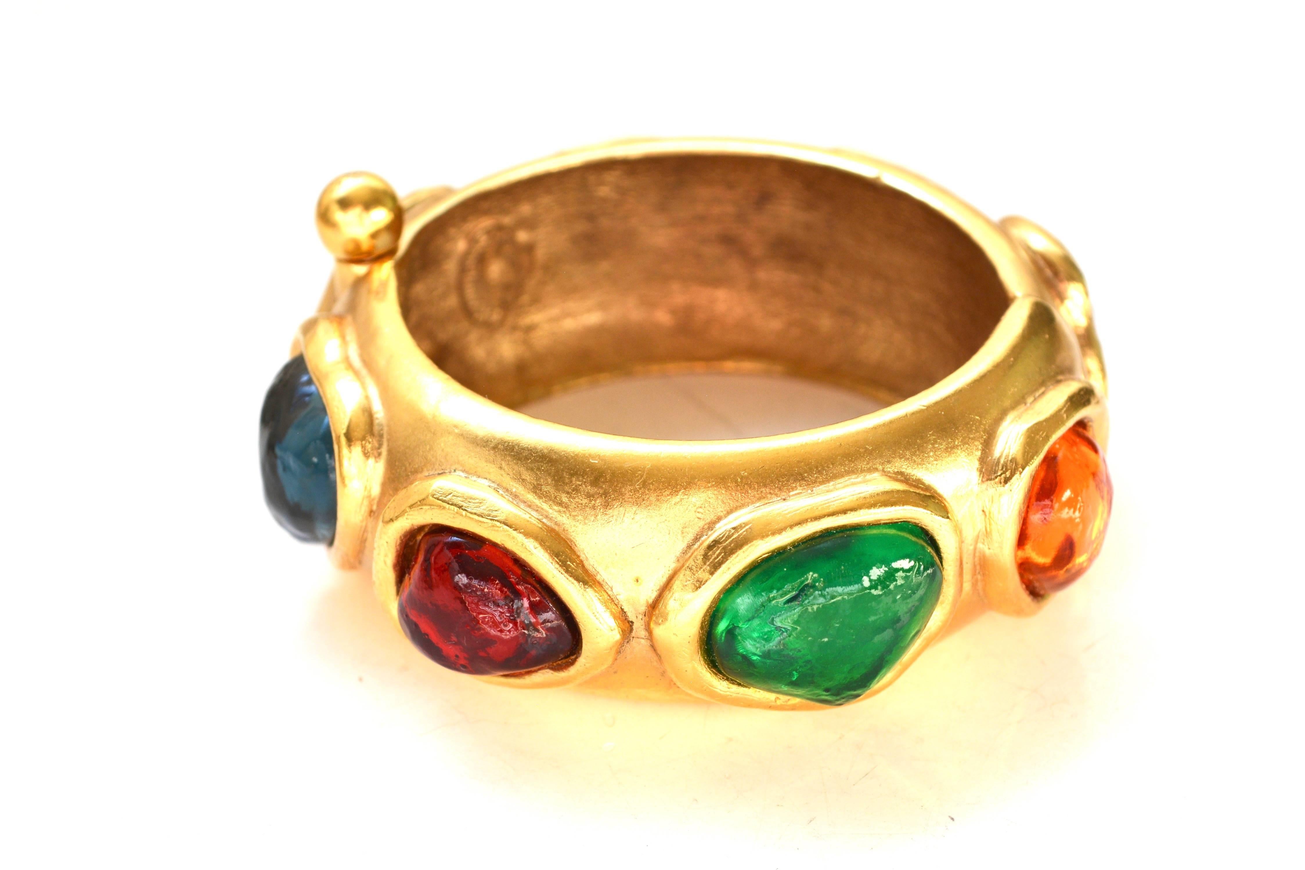 YSL Rive Gauche Colorful Cuff In Excellent Condition In Litchfield County, CT