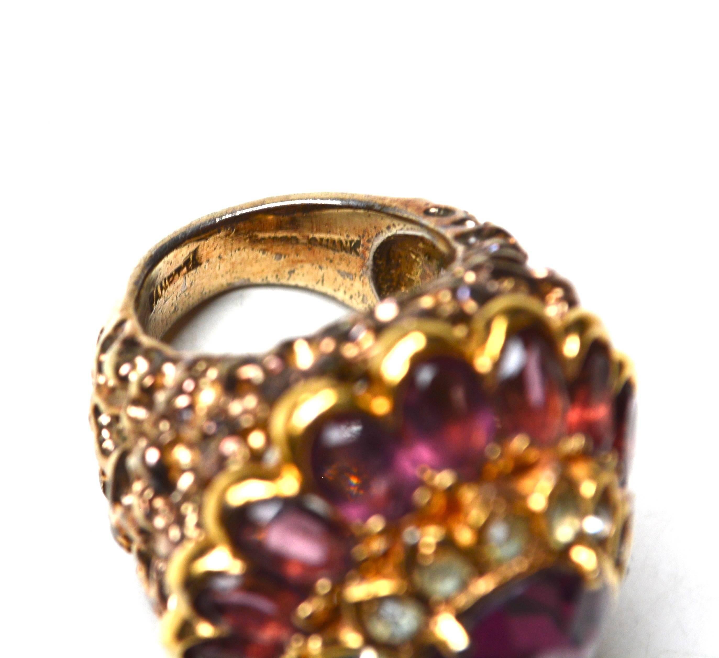 Oversized Vintage Panetta Cocktail Ring In Excellent Condition In Litchfield County, CT