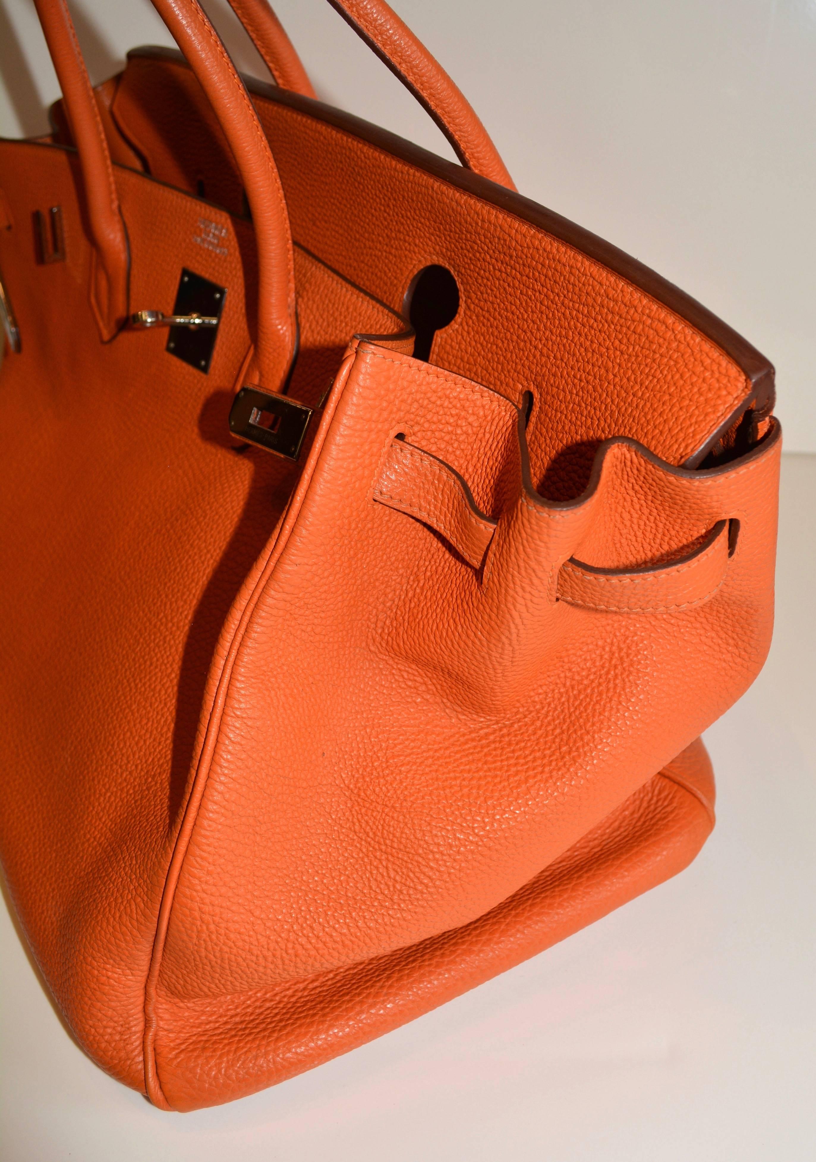 Orange Hermes Birkin Bag Togo Size 40cm For Sale