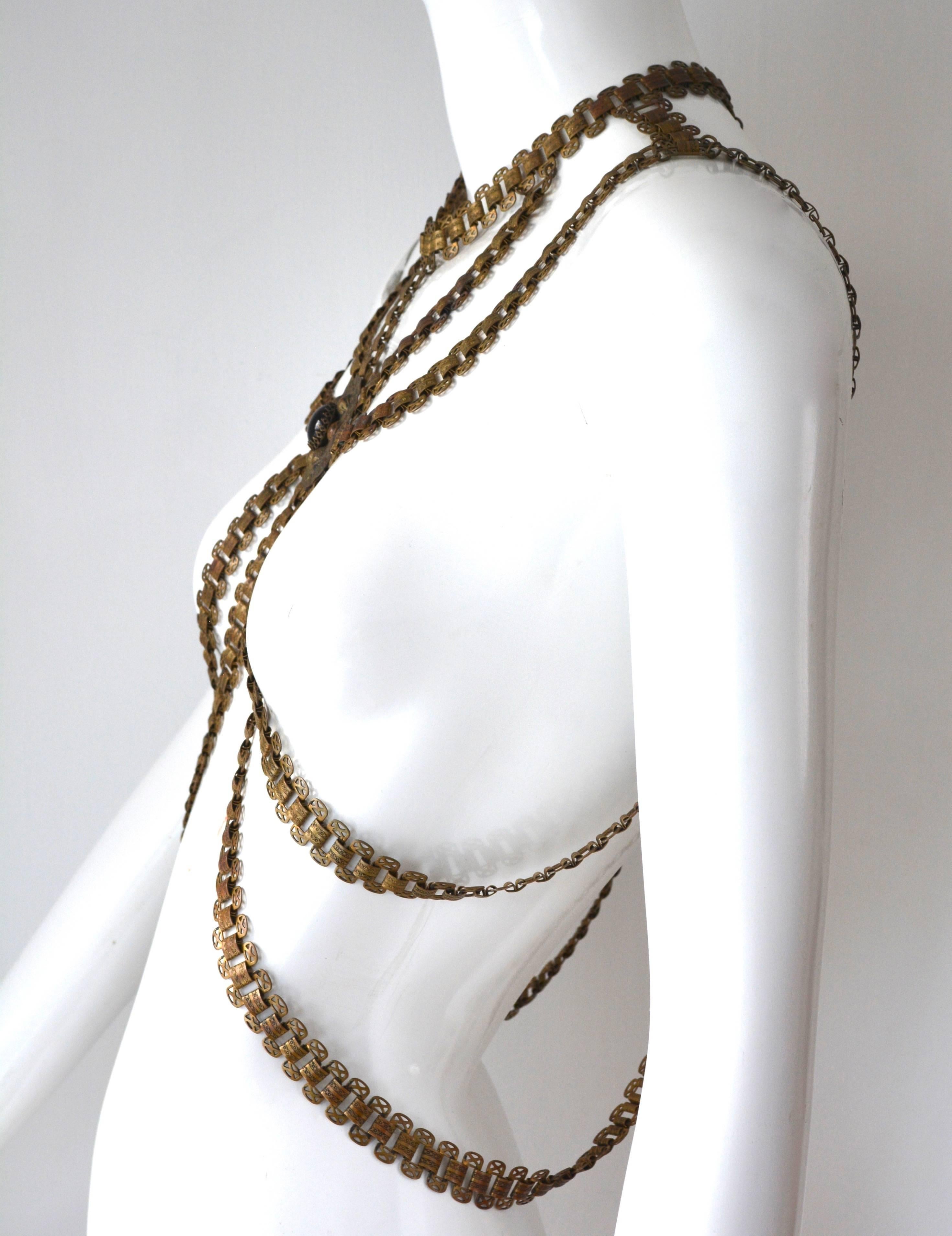 1920s Body Jewelry Chain Necklace / Halter In Excellent Condition In Litchfield County, CT