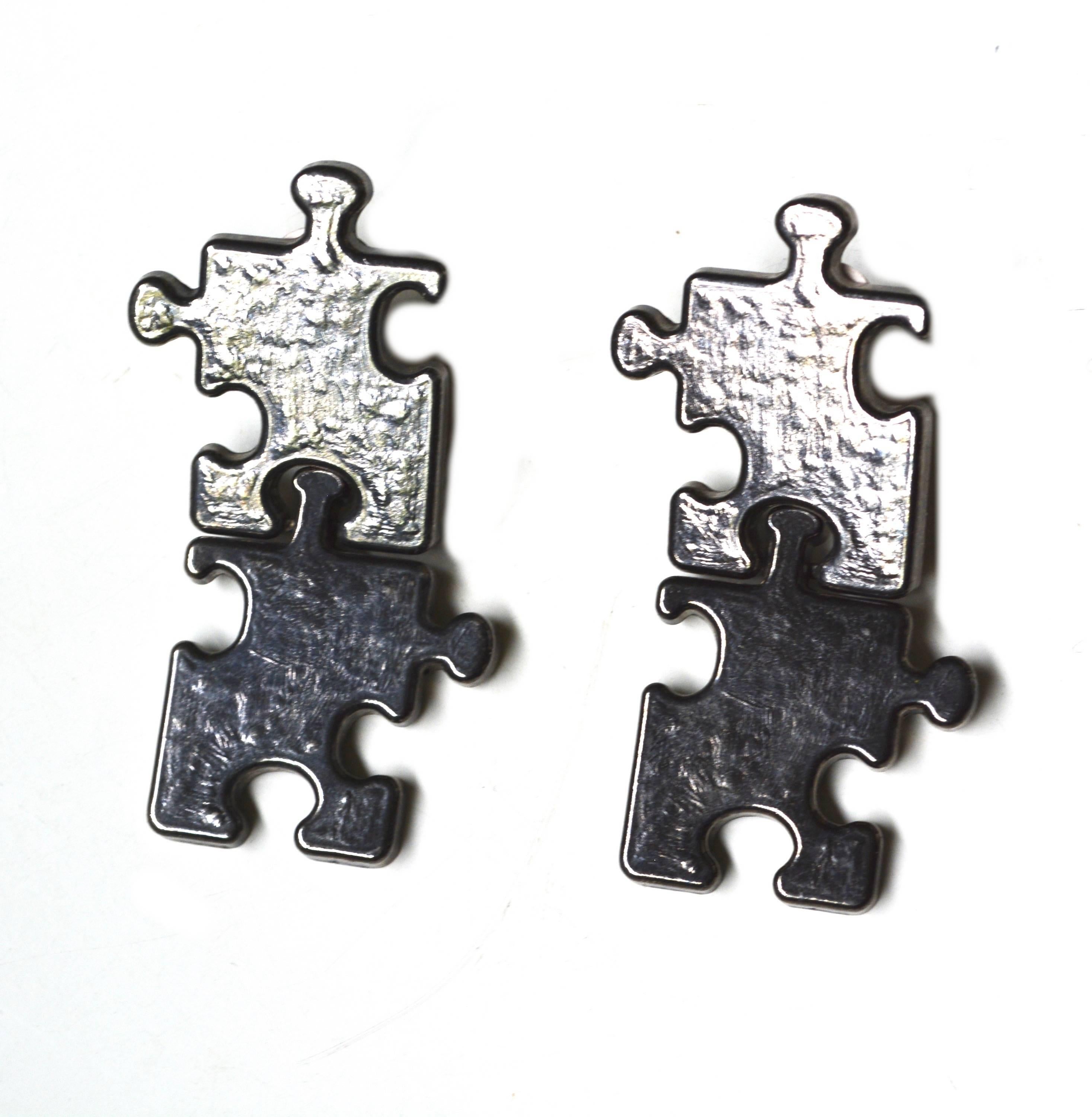 BillyBoy* 1987 Rare Puzzle Earrings / Billy Boy In Excellent Condition In Litchfield County, CT