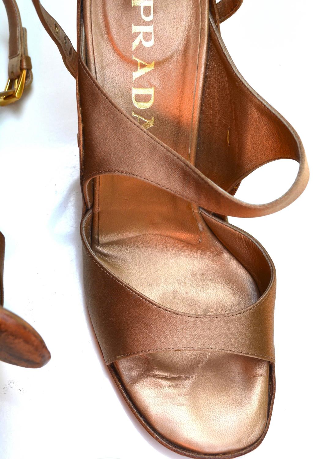 bronze satin heels