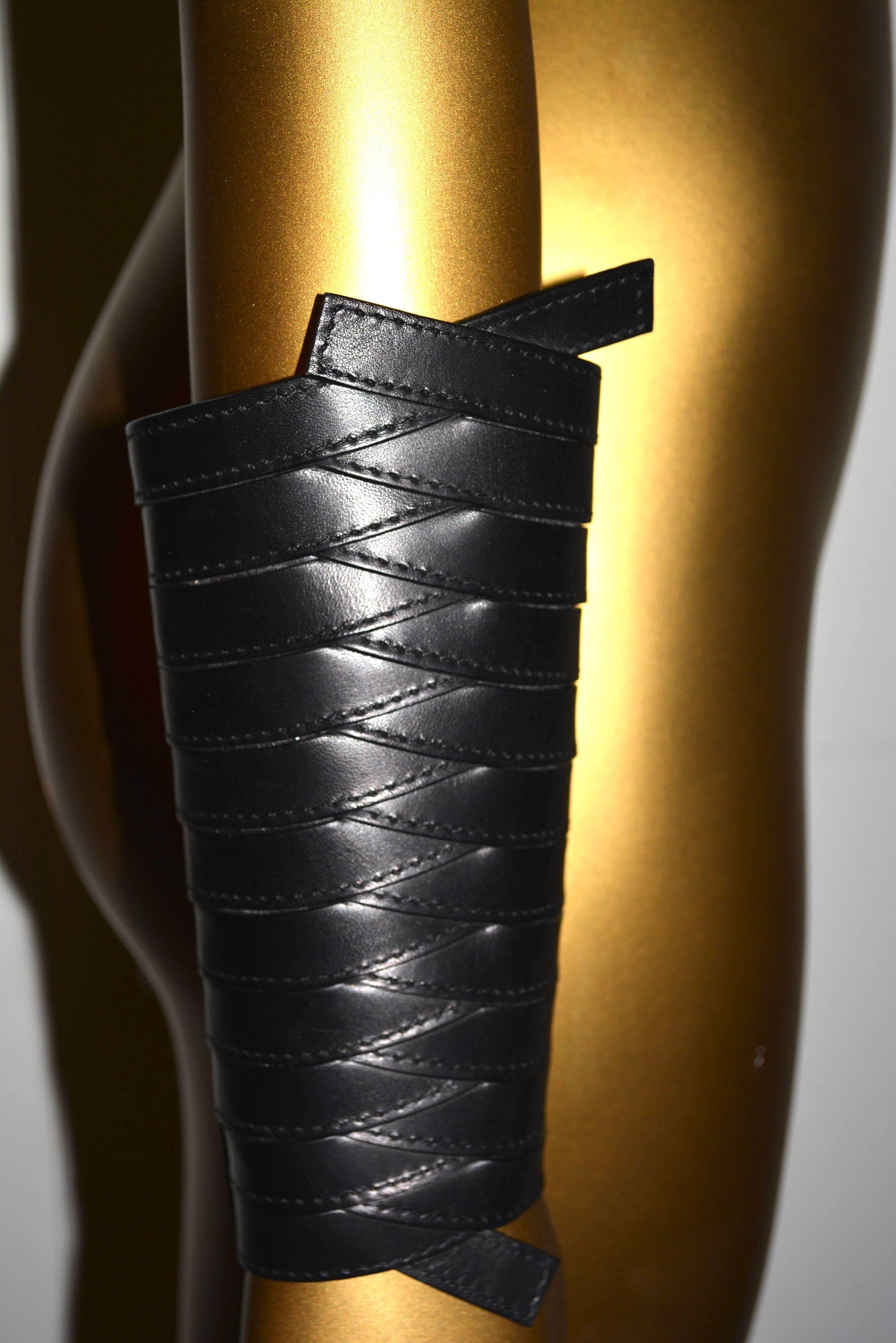 Dior Leather Armor Cuffs For Sale 2