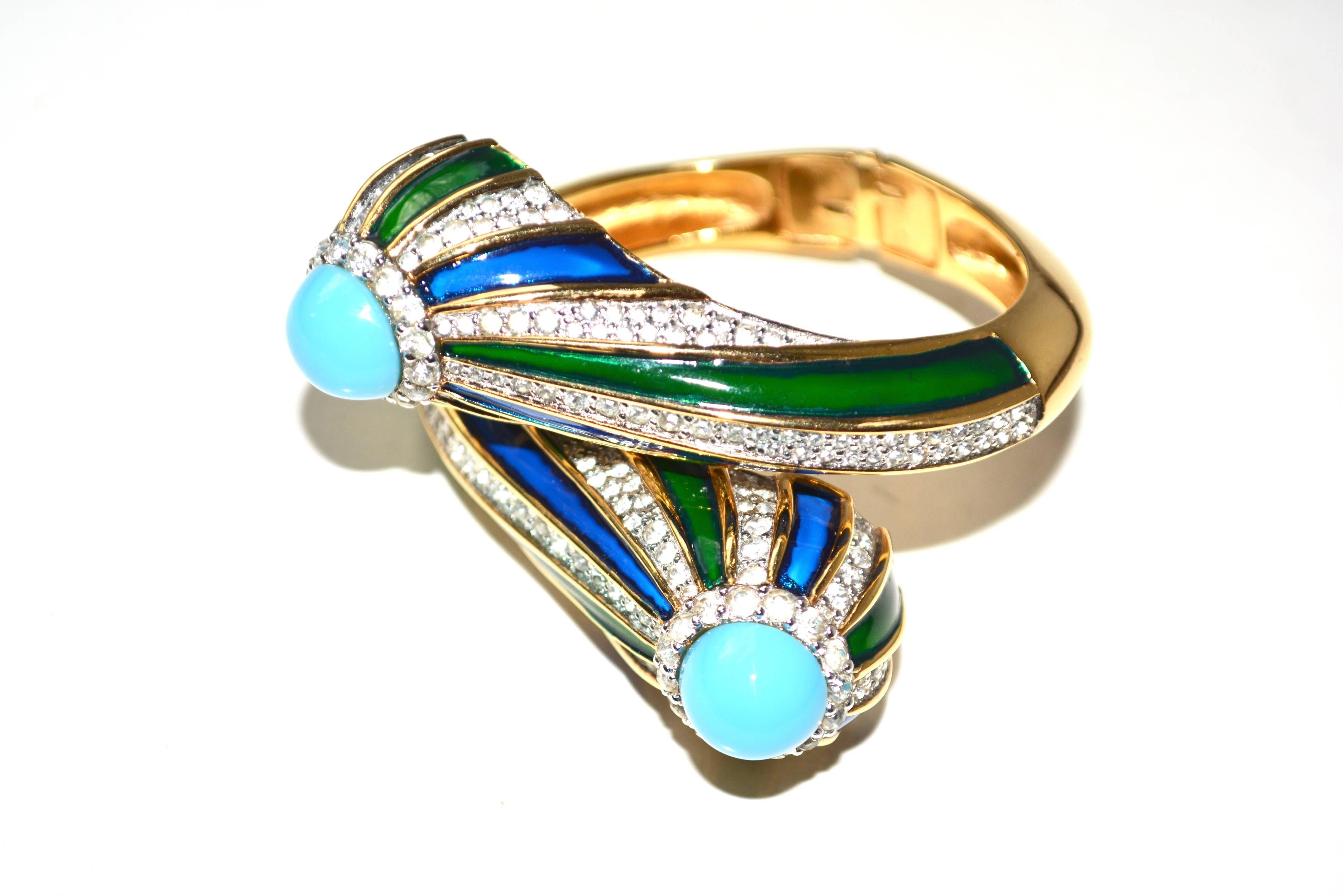 Jomaz colorful clamper bracelet In Excellent Condition For Sale In Litchfield County, CT