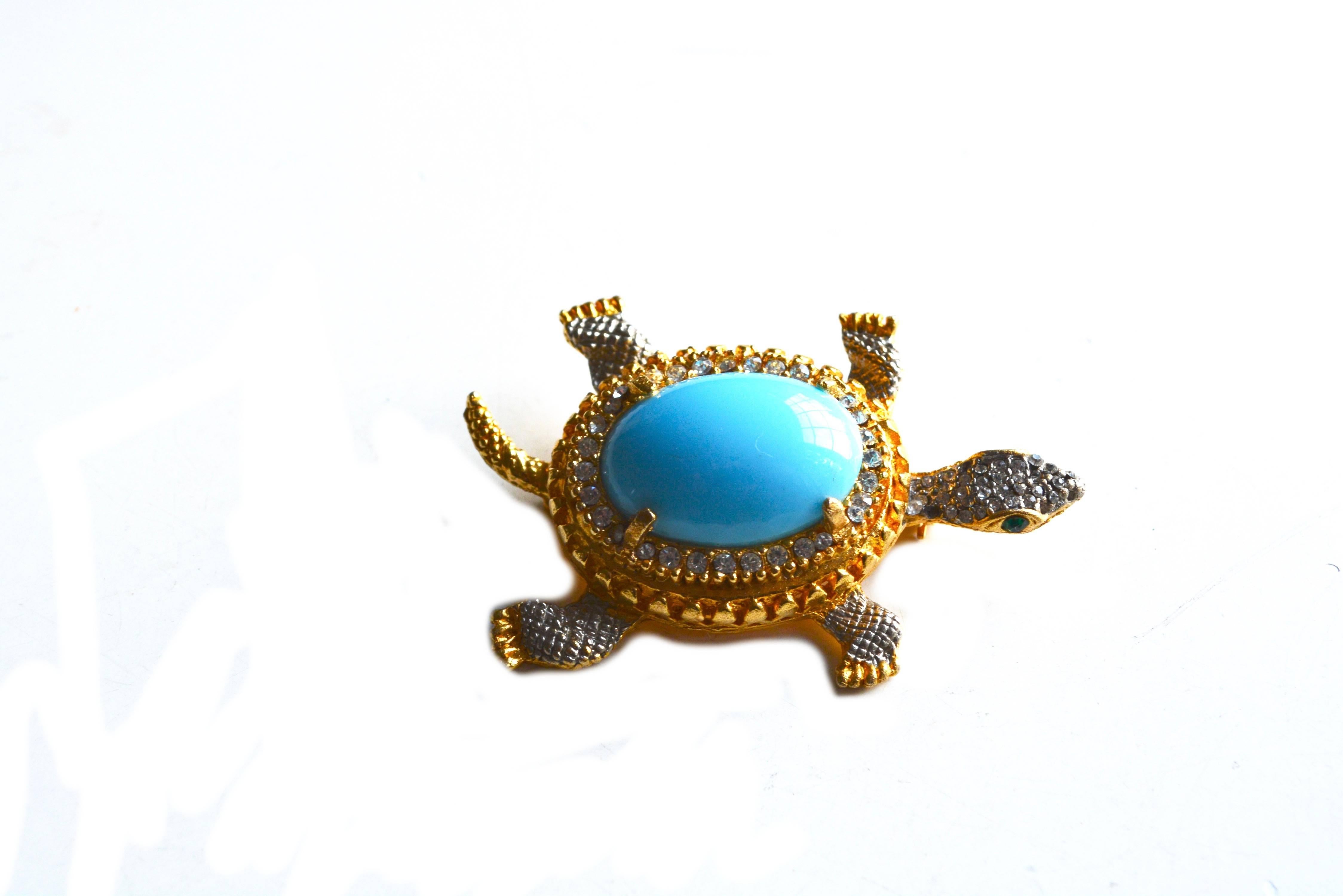 KJL 1960s Turtle Brooch In Excellent Condition In Litchfield County, CT