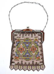 1920s Whiting and Davis Colorful Mesh Bag