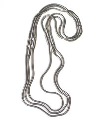 YSL Silver Geometric Rope Necklace
