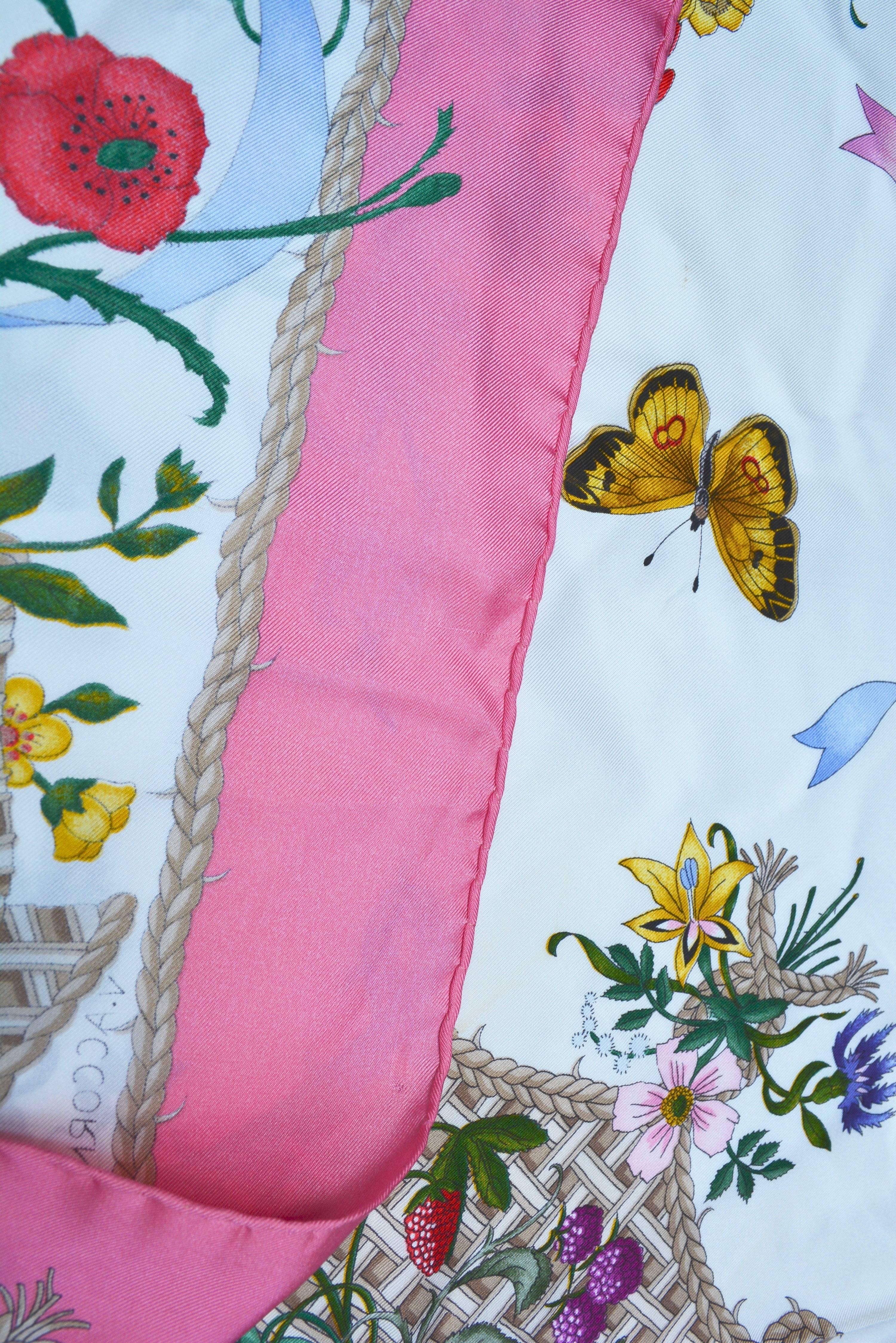 Gray Gucci Pink Insect Scarf by V.A. CCornero 