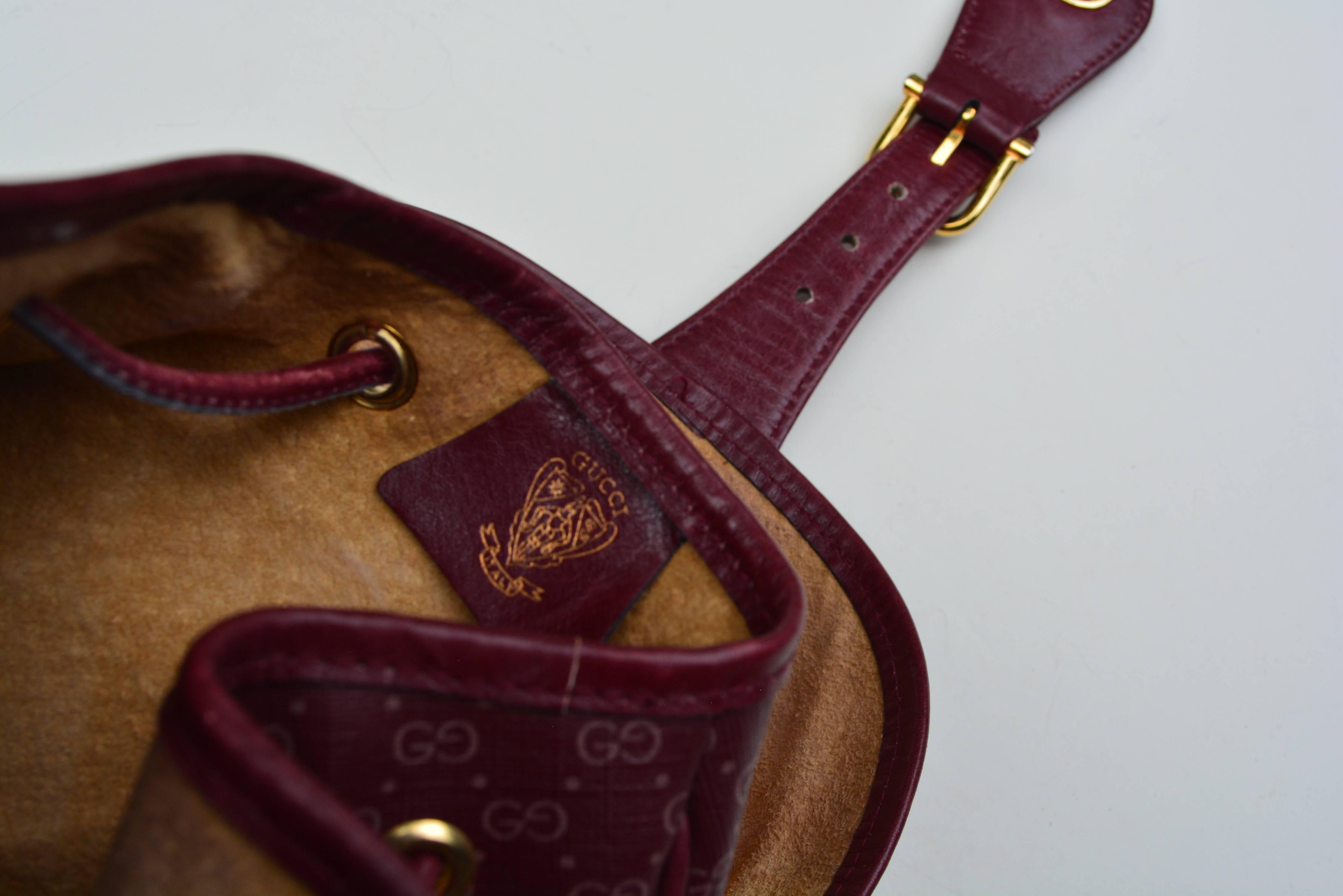 Gucci Burgundy Monogram Bag / Rare 1