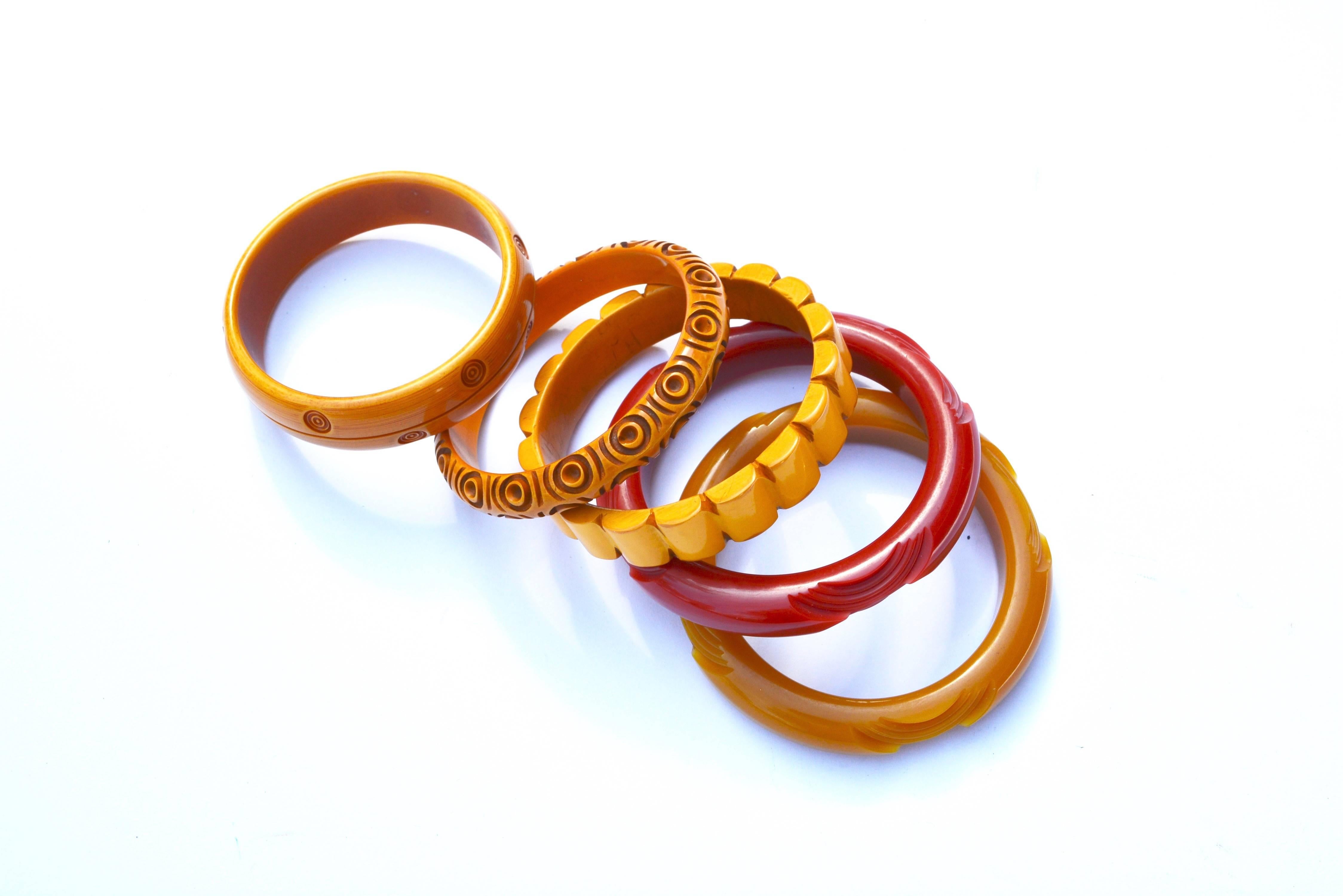 Bakelite Bangles Set In Excellent Condition For Sale In Litchfield County, CT