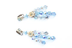 60s Aurora Borealis Earrings in Baby Blue