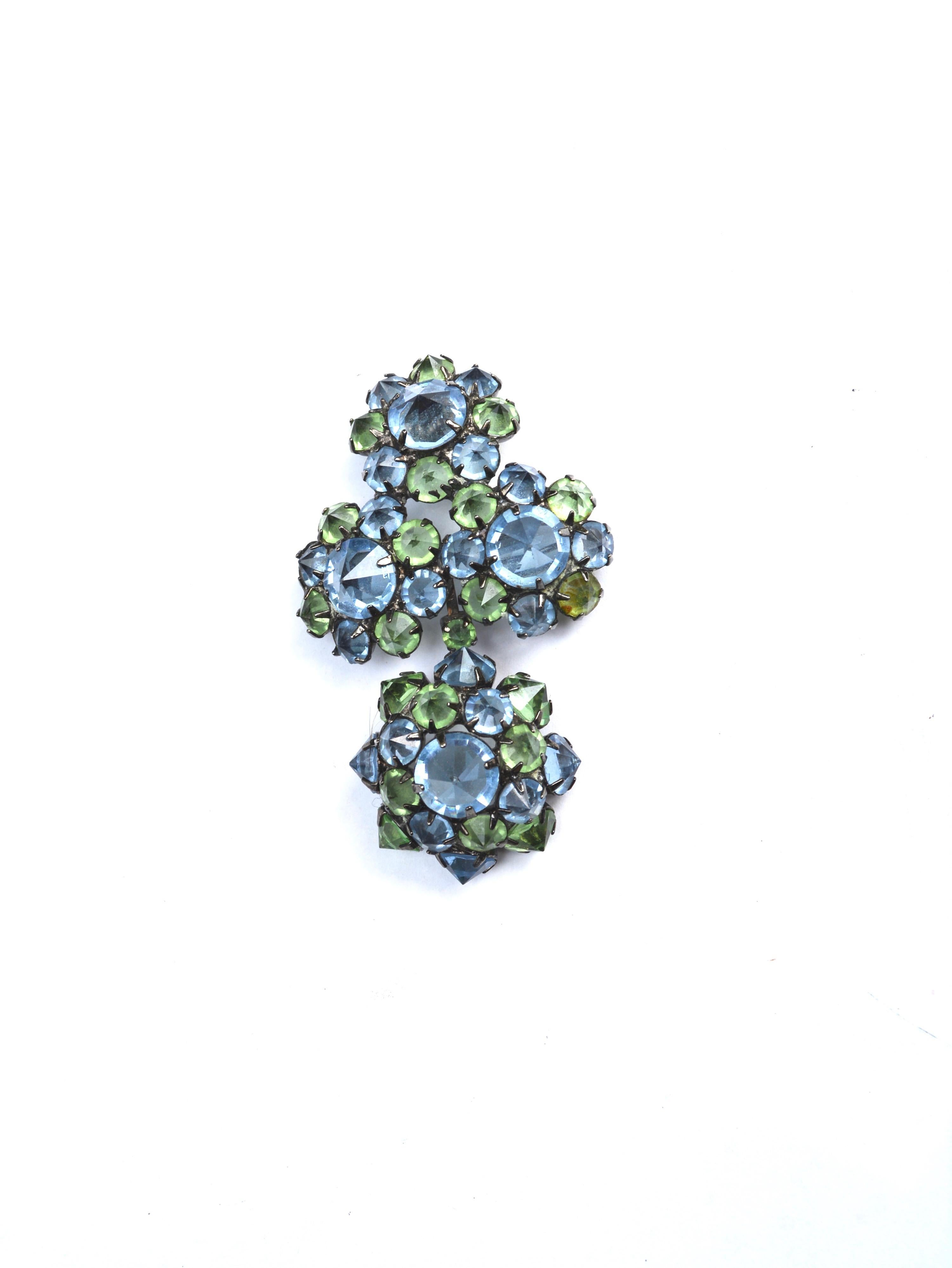 Women's or Men's Blue Schreiner Brooch / Movement