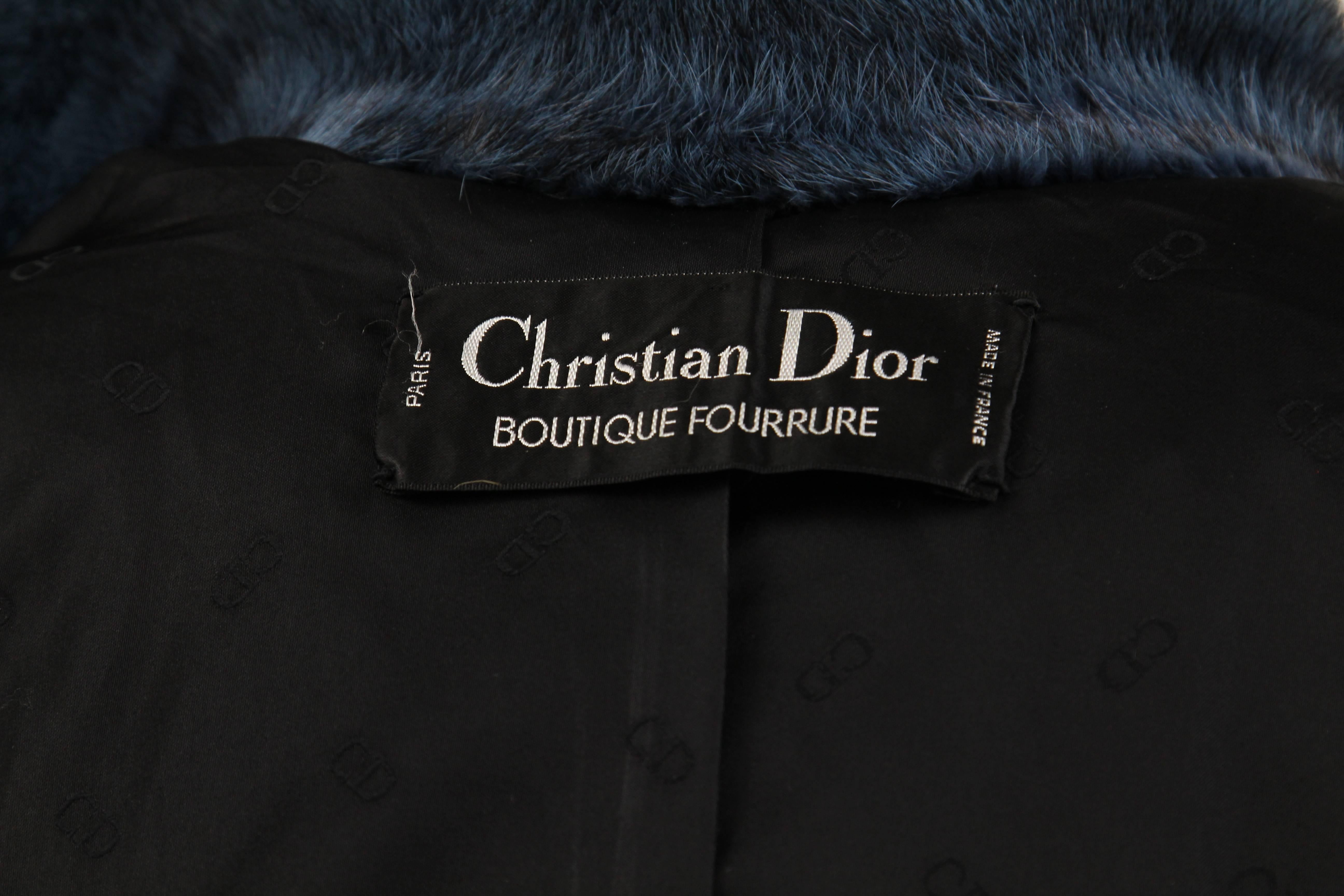 Black 1980s Christian Dior sporty fur coat