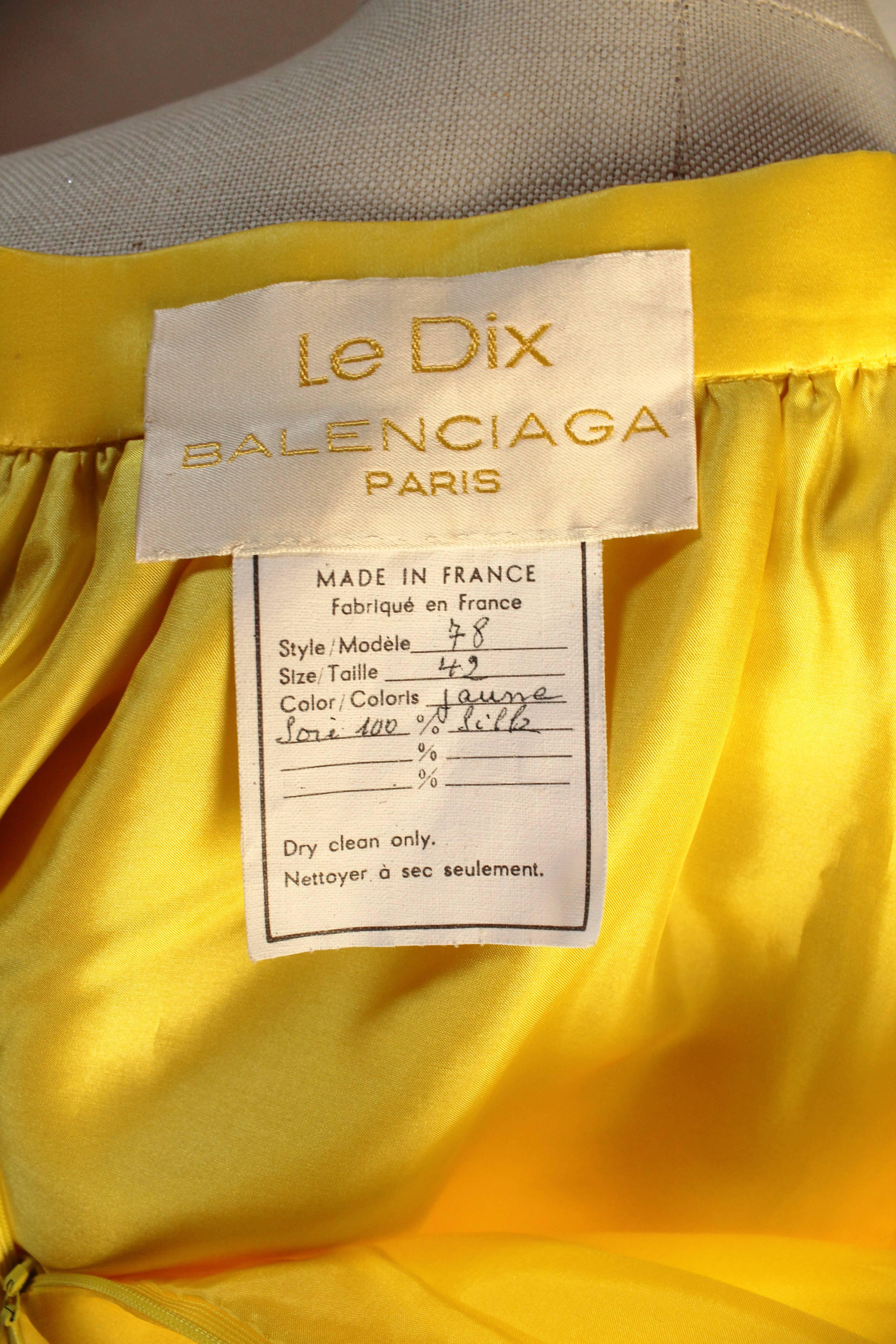 Women's Balenciaga Le Dix Yellow Silk Skirt