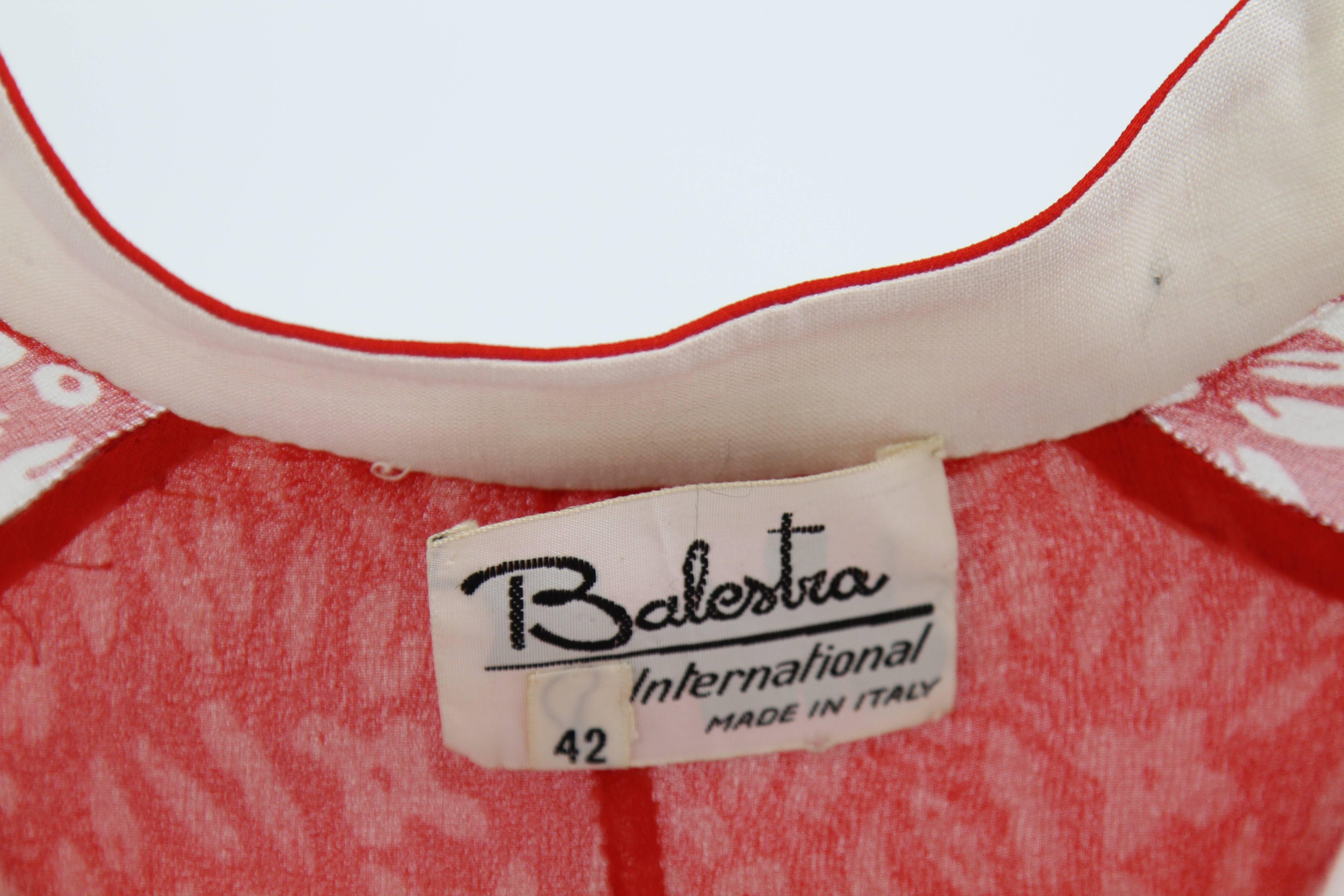 Pink 1970S Renato Balestra Red and White Dress